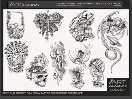 Second Life Marketplace - @PAA - Tattoo Texture Pack 686