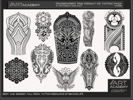 Second Life Marketplace - @PAA - Tattoo Texture Pack 689