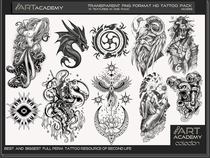 Tato Texture Second Life Marketplace - @PAA - Tattoo Texture Pack 699