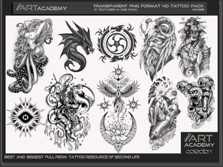 Tattoo Texture Map Second Life Marketplace - @PAA - Tattoo Texture Pack 699