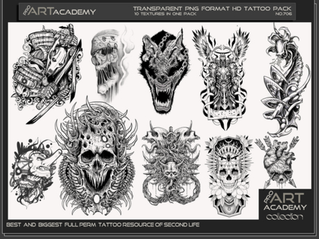 Second Life Marketplace - @PAA - Tattoo Texture Pack 706