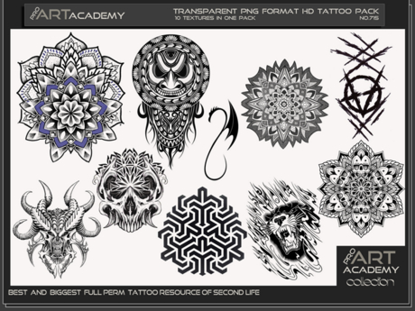 Second Life Marketplace - @PAA - Tattoo Texture Pack 715