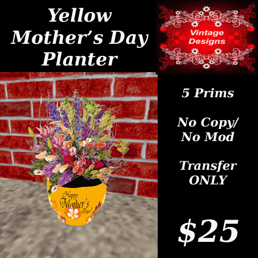 Yellow Mother's Day Planter