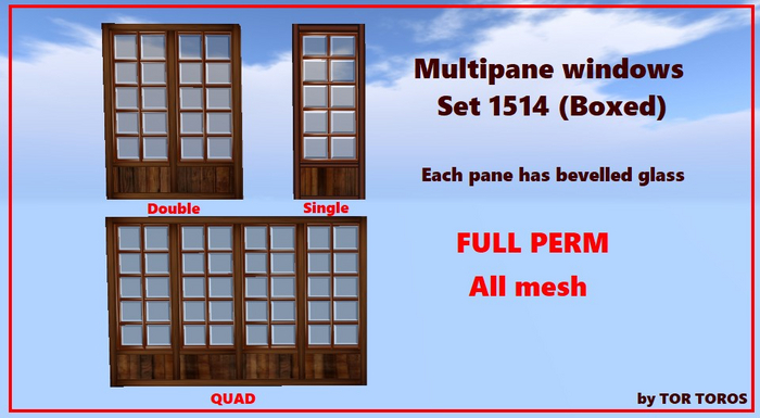 FULL PERM Multi-pane windows set 1512 (Boxed)
