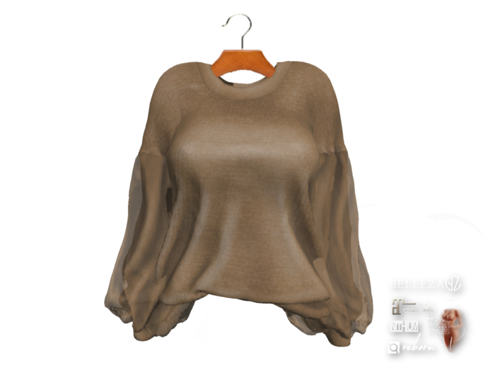 {amiable}Mesh Tulle Puff Sleeve Top05