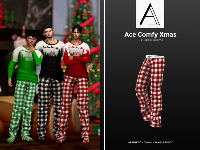 [ALF] Ace Checkered Pj - Red