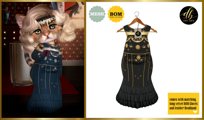 *DB* DINKIES RACHEL EVENING GOWN* black