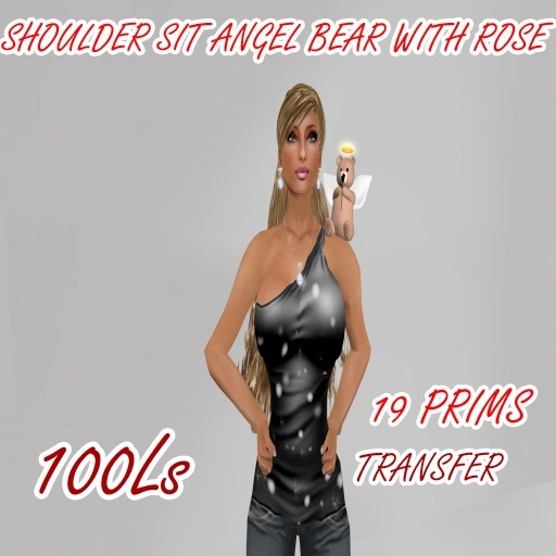 Tiny Angel with Rose Shoulder Sit (boxed)