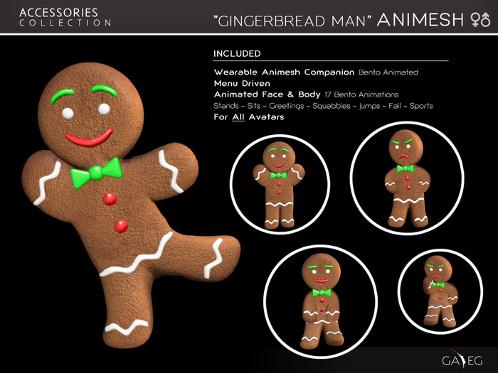 [GA.EG] Animesh Gingerbread Man (Shoulder Companion) DEMO
