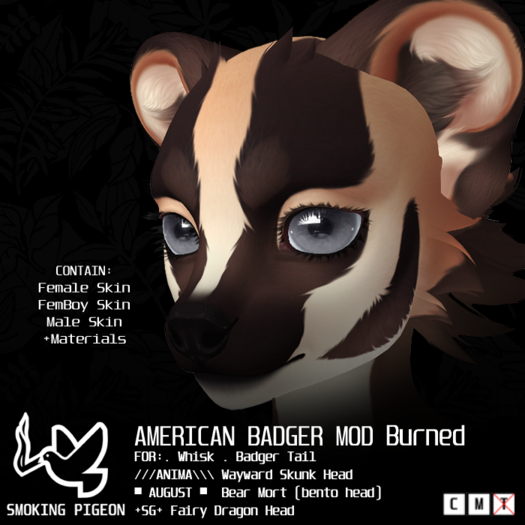 (SMOKING PIGEON) American Badger Mod Burned
