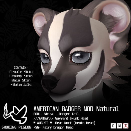 (SMOKING PIGEON) American Badger Mod Natural