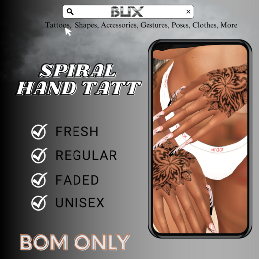 BLIX: Spiral Hand Tattoo