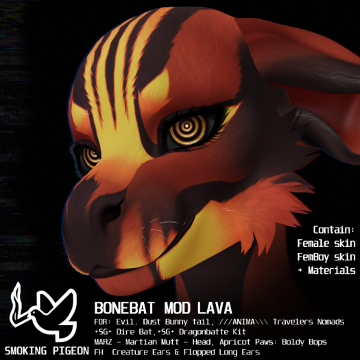 (SMOKING PIGEON) BoneBat Lava