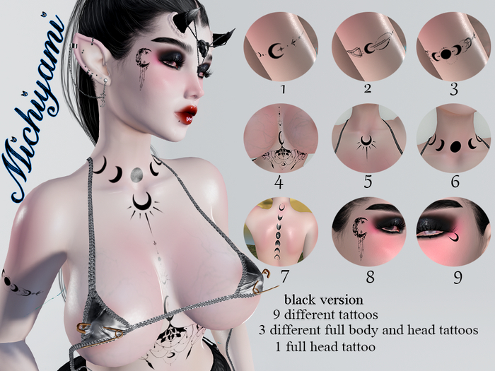 Moon tattoo black