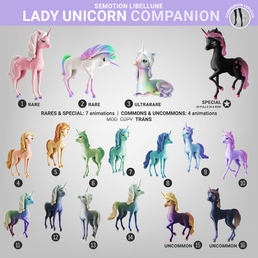 SEmotion Libellune Lady Unicorn Companion RARE 01
