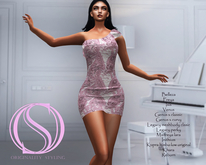 Originality styling Helen dress rose riche sequin