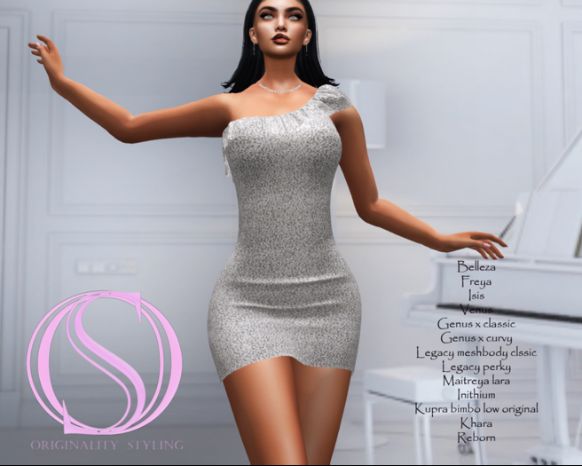 Originality styling Helen dress sequin withe