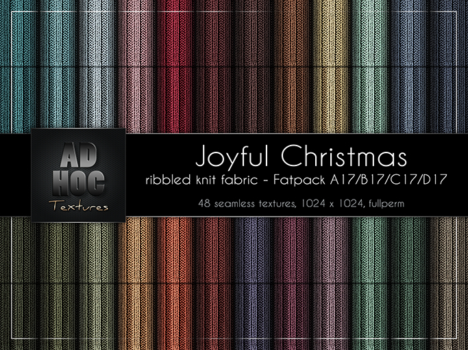 AD HOC - JOYFUL CHRISTMAS - Fatpack A17-B17-C17-D17 - Ribbled Knit Fabric (solids & stripes)