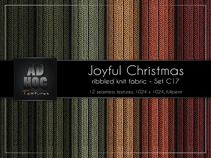 AD HOC - JOYFUL CHRISTMAS - Set C17 - Ribbled Knit Fabric (solids & stripes)