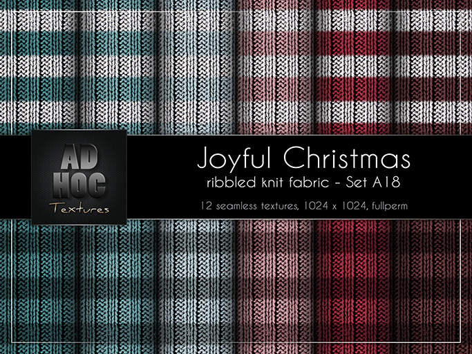 AD HOC - JOYFUL CHRISTMAS - Set A18 - Ribbled Knit Fabric (stripes)