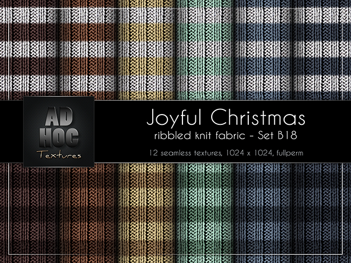 AD HOC - JOYFUL CHRISTMAS - Set B18 - Ribbled Knit Fabric (stripes)