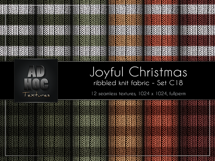AD HOC - JOYFUL CHRISTMAS - Set C18 - Ribbled Knit Fabric (stripes)