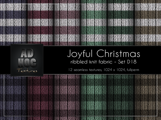 AD HOC - JOYFUL CHRISTMAS - Set D18 - Ribbled Knit Fabric (stripes)