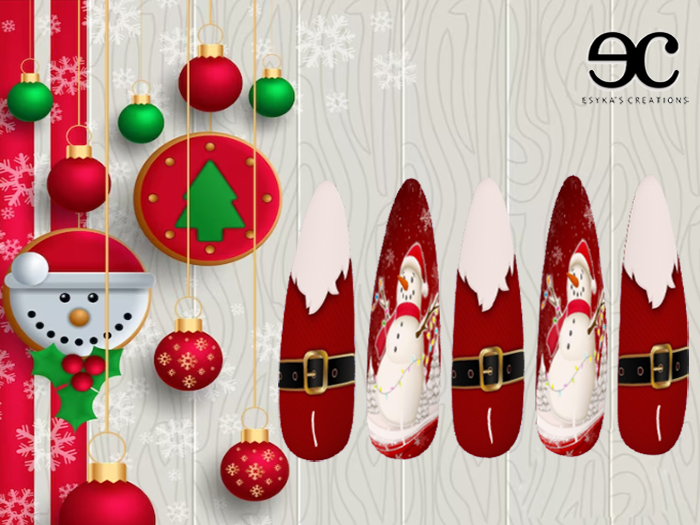 *EC* Xmas3 Almond Nails