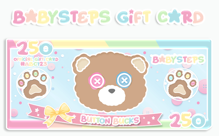 Babysteps Buttons Bucks 250 Gift Card