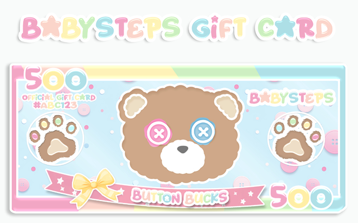 Babysteps Buttons Bucks 500 Gift Card