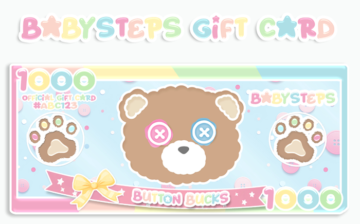 Babysteps Buttons Bucks 1000 Gift Card