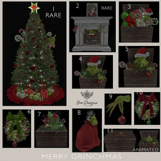 02 Bee Designs Merry Grinchmas  RARE