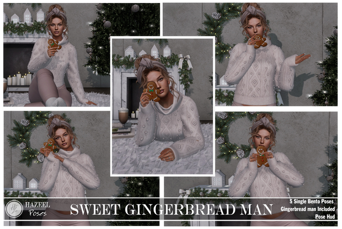 .::Hazeel::. Sweet Gingerbread Man ~ Bento Pose Pack 