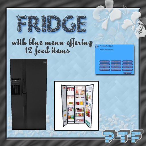 Fridge (Black) Blue Menu w/ Food