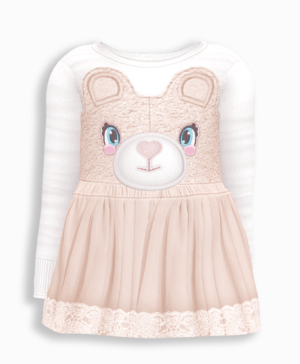 {Sippy Cup x Babysteps} Teddy Dress - Cream