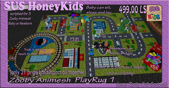 SUS HoneyKids ZoobyAnimesh PlayRug1  Box