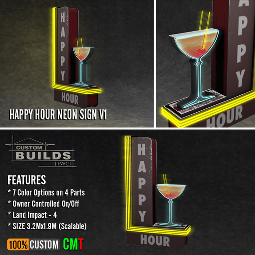 [TWC] - Happy Hour Neon Sign V1