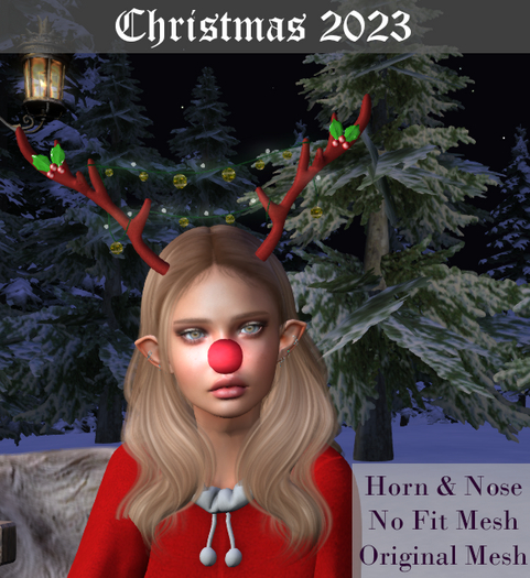 ** JC ** Rudolph Horn & Nose Red