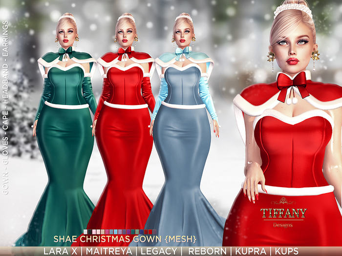 ::TD:: Shae Christmas Gown {Mesh} + Lara X