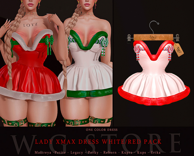 ::W.G STORE:: LADY XMAX DRESS WHITE/RED PACK