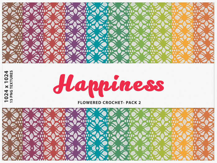 HAPPINESS-FLOWERED CROCHET - PACK 2