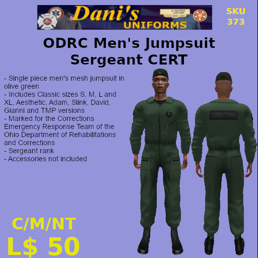 ODRC Men's Jumpsuit Sergeant CERT