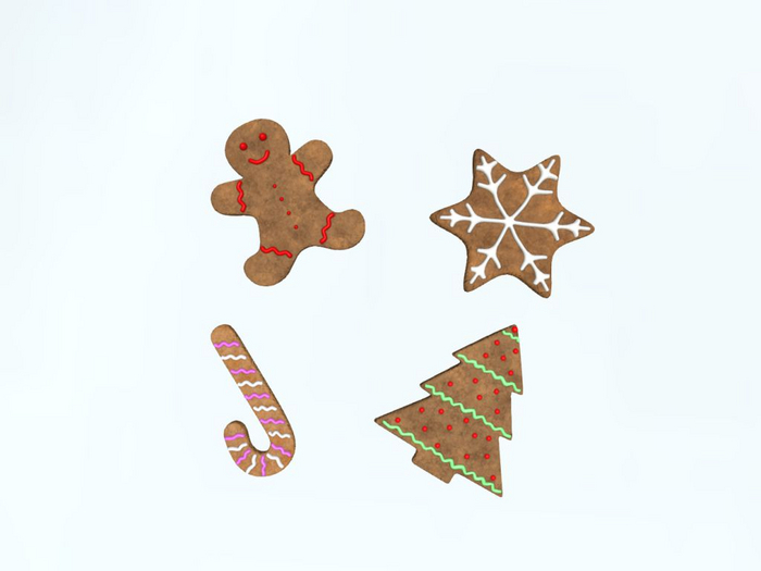 Christmas Cookies (4 cookies)