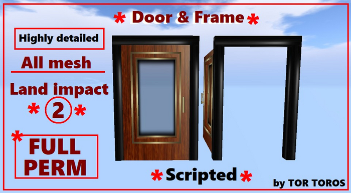 Mesh Door & Frame (Boxed) LOW PRIM