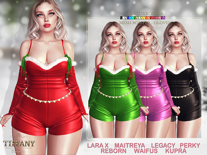 ::TD:: Lyra Xmas Romper {Mesh}
