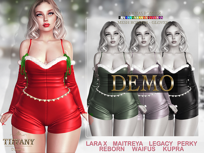 ::TD:: Lyra Xmas Romper {Mesh} DEMO