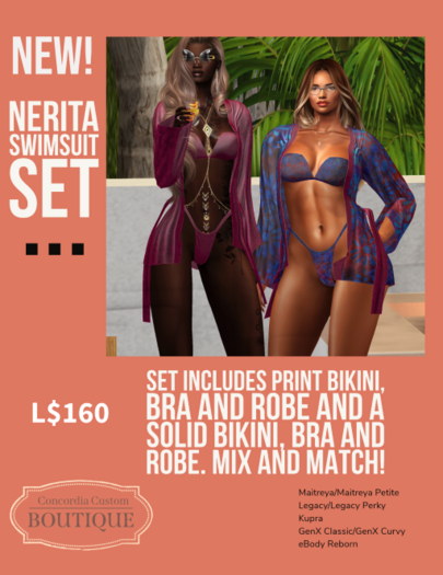 Concordia Custom Nerita Robe and Bikini Set Reborn
