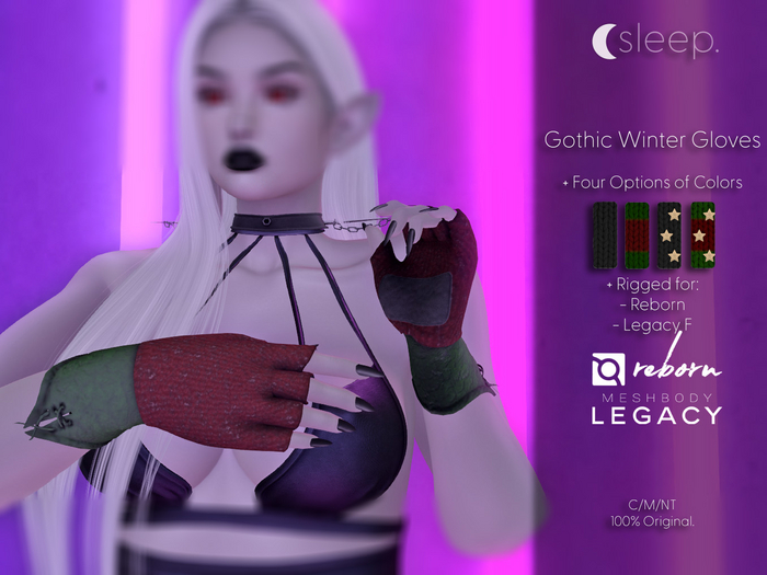 sleep. Gothic Winter Gloves