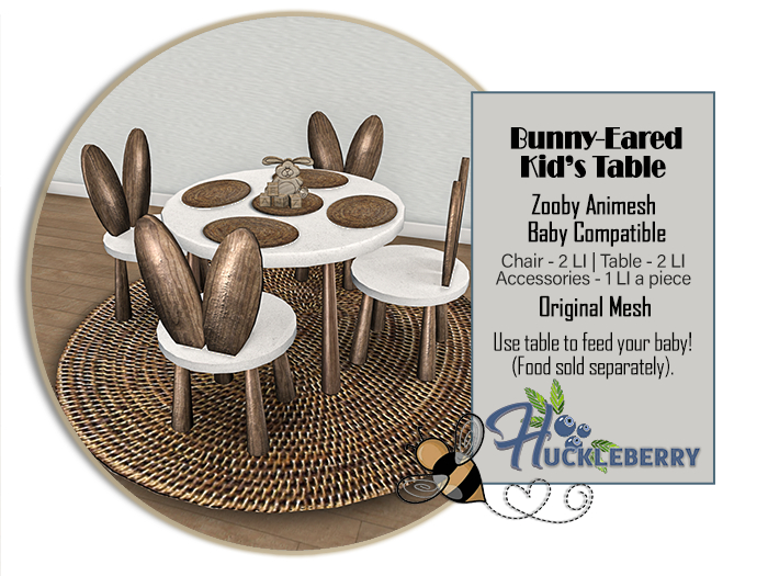 Huckleberry - Bunny-Eared Table// Zooby Baby Compatible