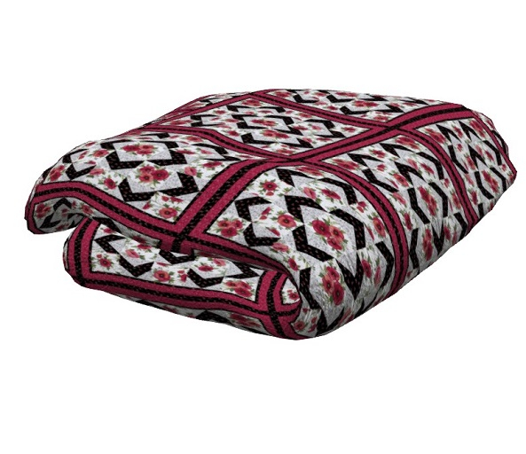 Quilted Flower Folded Blanket